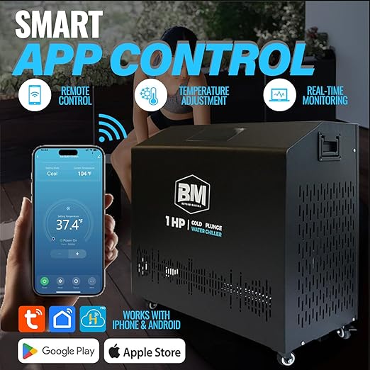 1 HP Water Chiller for Ice Bath Tub, Hot & Cold Mode Machine with Ozone, Dual Filters, Fast Cooling for Recovery and Cold Plunge Therapy