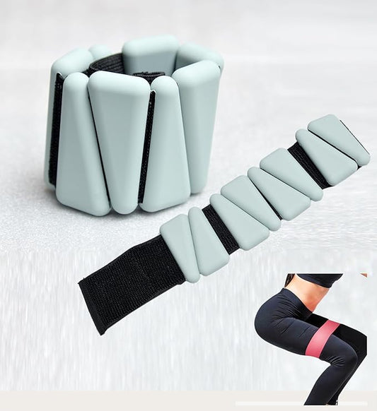 Adjustable Set of 2(1Lbs Each) Wearable Wrist &