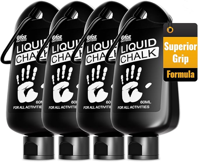 60ML Superior Grip Liquid Chalk Mess-Free Gym Chalk for Weightlifting, Gymnastics, Rock Climbing, Dancing, Dries in Seconds. Package May Vary.