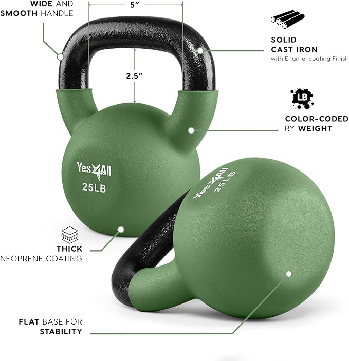 Yes4All Neoprene Coated/Adjustable Kettlebell & Kettlebell Sets -