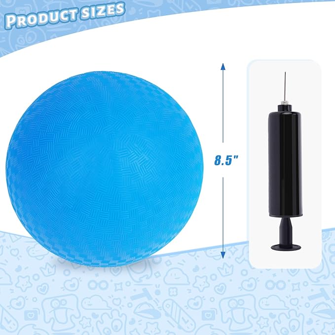 LovesTown Playground Ball with Air Pump 8.5inch Inflatable
