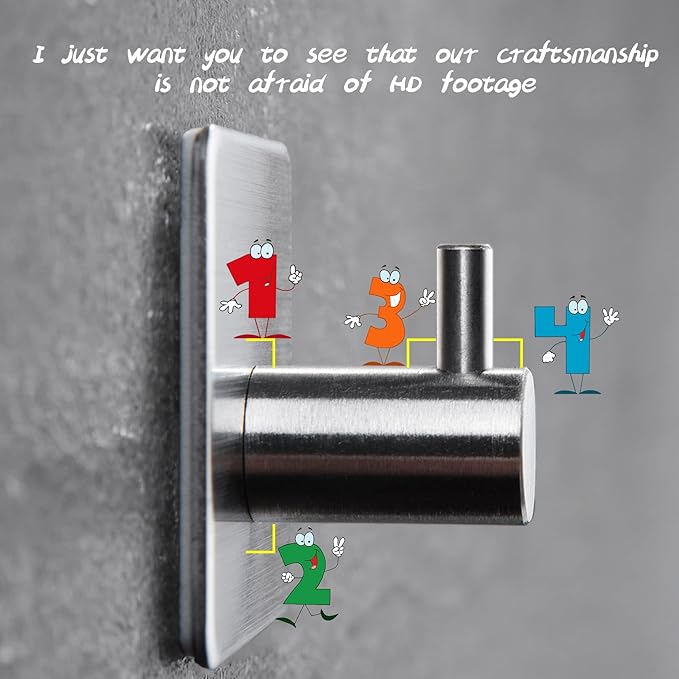 Adhesive Towel Hooks - Self Adhesive Robe Hooks 304 Stainless