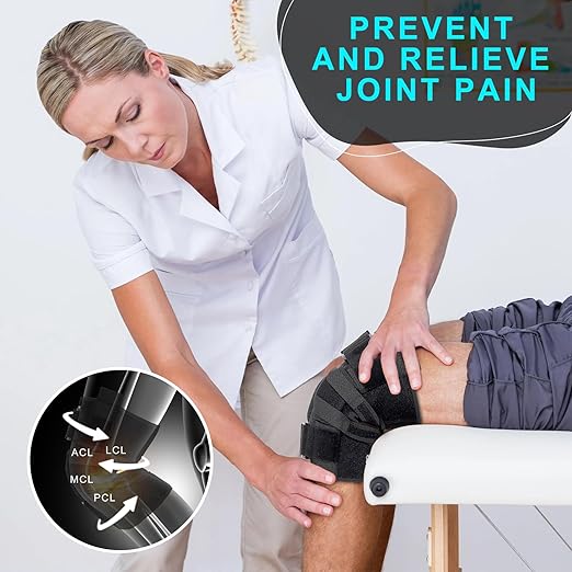 3-IN-1 Professional Hinged Knee Brace for Meniscus Tear,Adjustable Hinged Support with Side Stabilizers & Patella Gel Pads,for ACL,MCL,Arthritis,Injury Recovery-Unisex