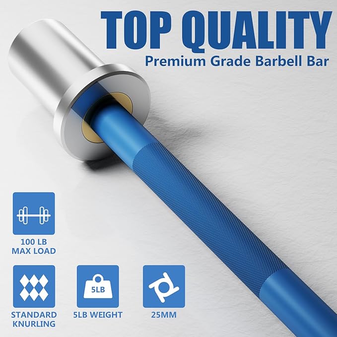 5LB Mini Barbell Bar Beginner Women Kid Bar