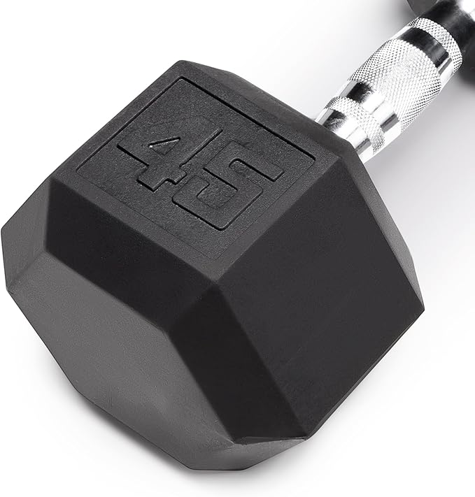 Marcy Rubber Hex Dumbbell - Available for 25lb - 50lb