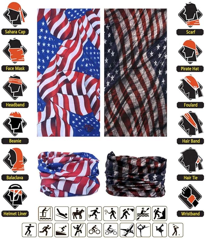 Headband Neck Gaiter Head Wrap Headwear Face Mask Magic Scarf Bandana for Men and Women