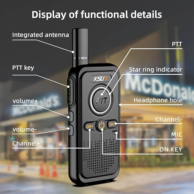 LT Plus Two-Way Radio Long Range with Access 16 Channels 4200mAh Battery 2 Pack)