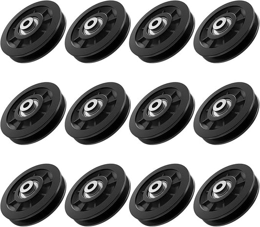 90mm/3.5" Nylon Bearing Gym Pulley Wheel, Universal Exercise Replacement Pulleys for Home Gym Equipment Parts, Cable Machine Accessories, Garage Door Pulley System