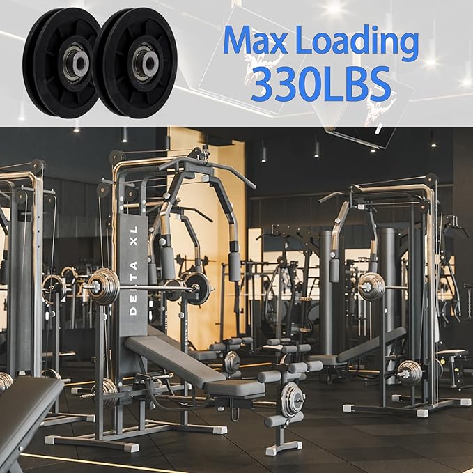 90mm/3.5" Universal Nylon Bearing Gym Pulley Wheel, Weight Pulley System Replacement for Home Gym Equipment Part, Cable Machine, Garage Door Pulleys System