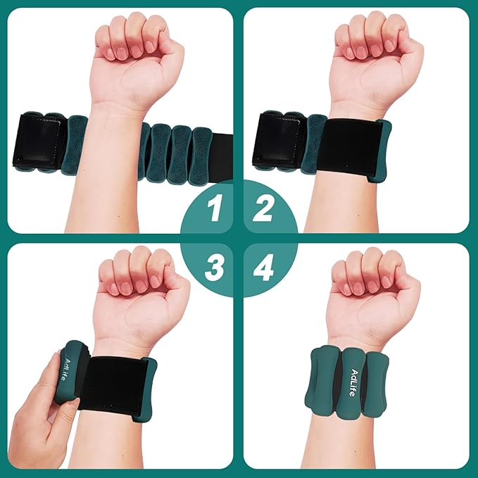 2lbs Adjustable Pilates Wrist Ankle Weights for Women 2(1 lb