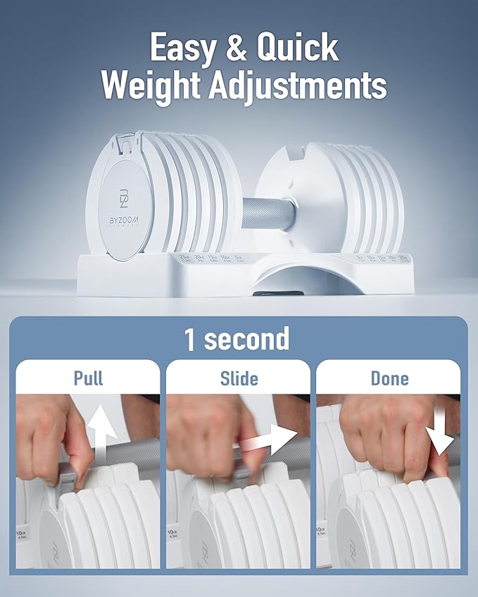 Adjustable Dumbbell 12.5/25lb Set of 2 or Single Unit Piece Weight Training Fitness Exercise Body Workout 5 in 1 for Home Gym Beginners Woman