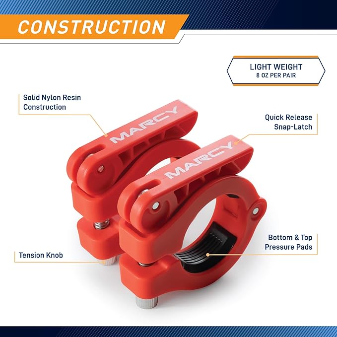Marcy Olympic Barbell Lock Collar Clips to Secure OBC-7RD