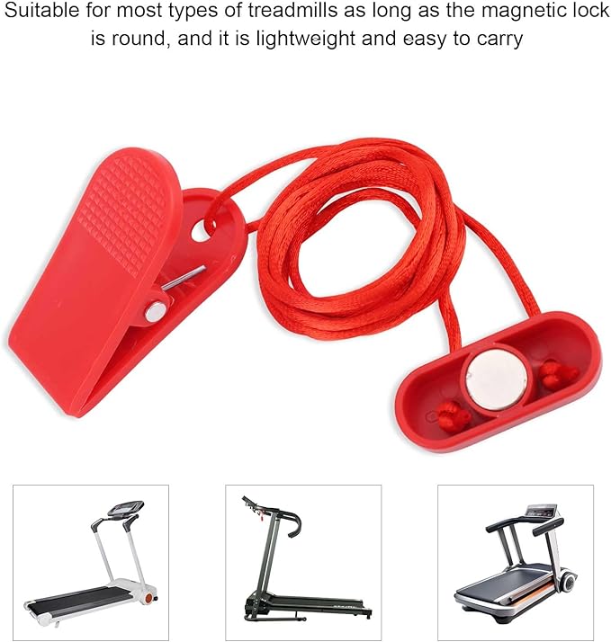 2pcs Treadmill Magnet Safety Key, 1.65x0.67in Magnetic Safety Switch Universal Treadmill Emergency Stop Magnet Treadmill Replacement Accessories for Treadmills Running Machines (Flat Oval)