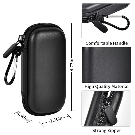 Heart Rate Monitor Case for AliveCor for KardiaMobile 1L 6L Personal EKG Monitor Storage Holder Fits for Cardiac Mobile Portable Heart Rate Monitor Bag Organizer (Pill Box Include) (Full Black)