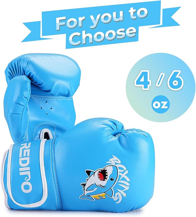 Kids Boxing Gloves, Youth Boxing Training Gloves for Kids 3-9 Year Boys and Girls, 4&6OZ Fighting Gloves, Punching Bag Kickboxing Thai Mitts MMA Training Sparring Gloves