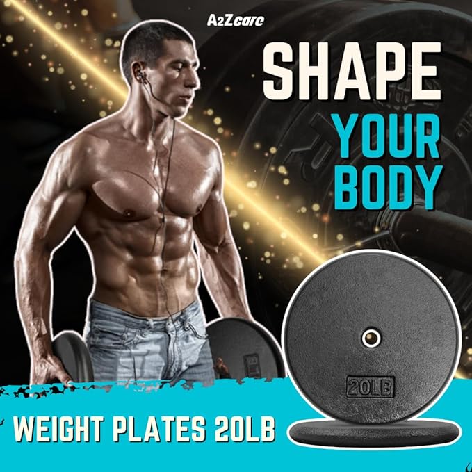 A2ZCARE 1 inch Weight Plates Set 1.25 lbs 20 lbs, 1 inch, 1 inch