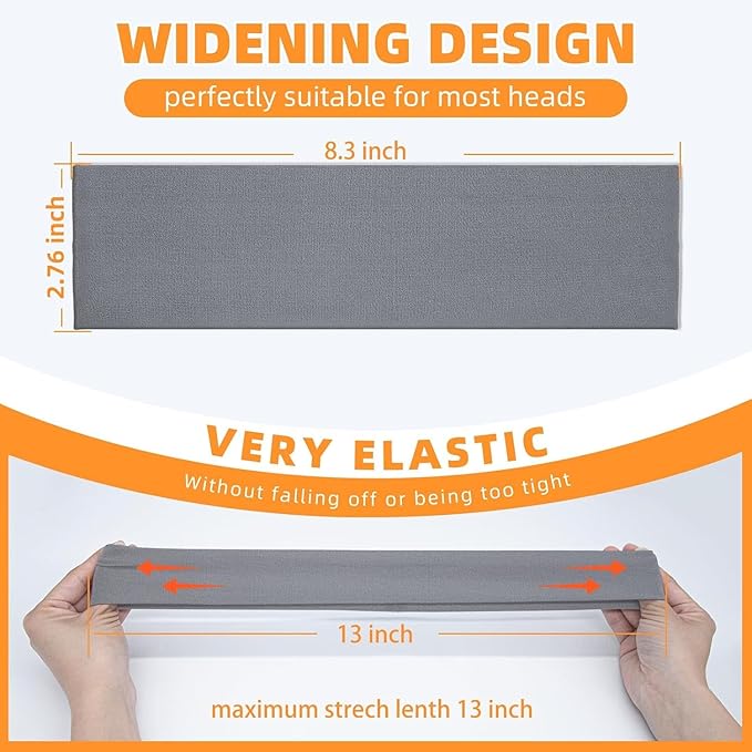 8PCS Summer-Exclusive Non Slip Sports Elastic Soft Running Fashion Headbands Absorb Sweat for Women & Men Working Out, Travel