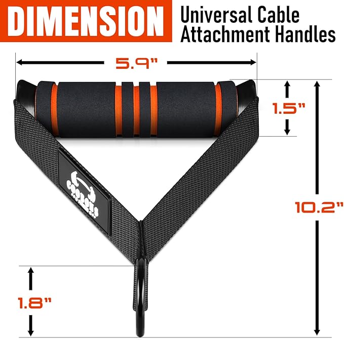 Heavy Duty Exercise Handles, Gym Handles for Cable Machine Attachment, Grip Gym Equipment, Resistance Bands, and Weight Lifting (Set of 2)