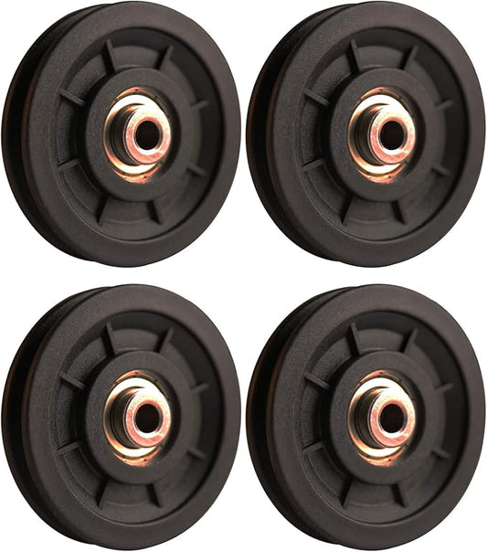 LFJ 90mm/3.5" Nylon Bearing Pulley Wheel Replace for Gym Equipment Part Cable Merchine