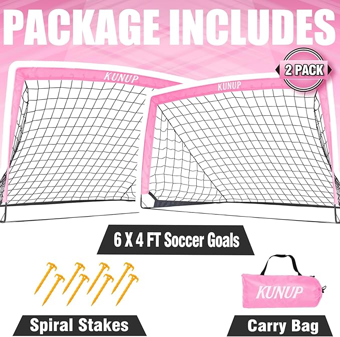 Kids Soccer Goals for Backyard 5×3, 6×4, 6×4, 9×5FT 9×5FT 2 2 Pieces