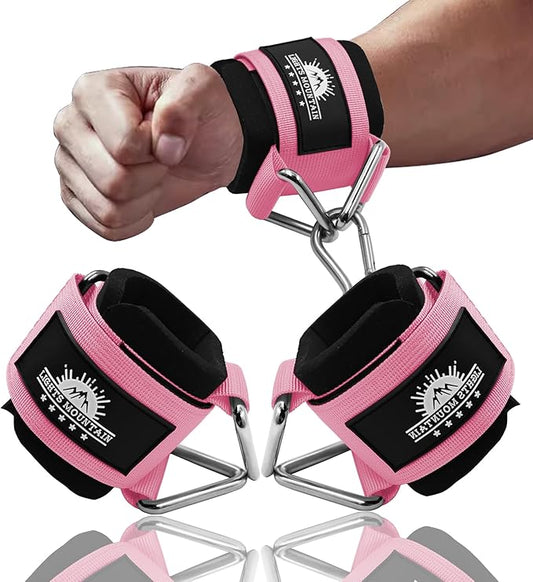 Adjustable Wrist Cuffs Neoprene Padded Straps for Cable Machines Strength Training Equipment