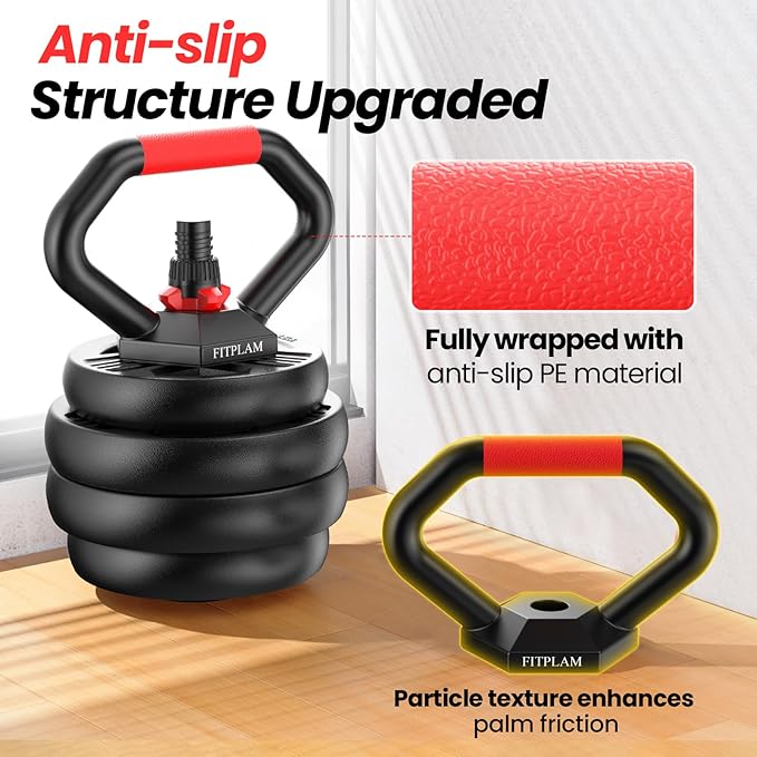 Adjustable dumbbell set,20/35/45/55/70/90lbs Free Weights set with upgraded nut, 4 in 1 Weight Set Used as Kettlebells, Barbell, Push up Stand, Fitness Exercise for Home Gym Suitable Men/Women