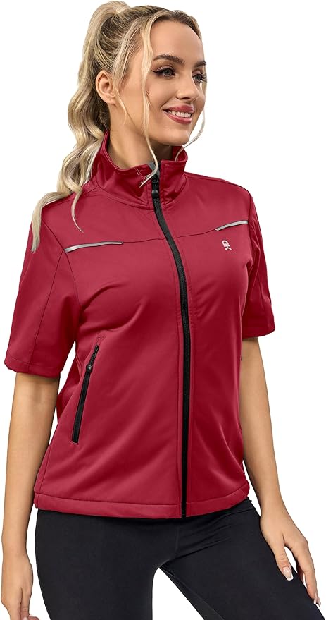 Little Donkey Andy Women's Short Sleeve Jacket Windproof Lightweight Vest for Golf Hiking Running