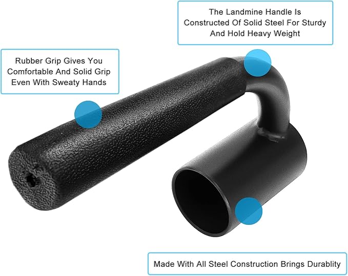 Luwint Landmine Attachments for Olympic Bars, T Bar Row Attachment Solid Steel Handle for Home Gym Workout