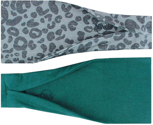 Maven Thread Workout Headbands for Women, 2Pack - 4 inch Thick Wide, Non Slip Sweatbands for Women, Ideal for Exercise, Gym Hairband for Athletic Workouts and Yoga, Black Marble