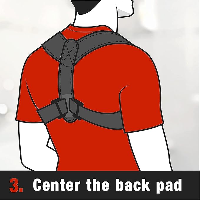 ACE Brand Posture Corrector, Posture Correction, Adjustable, Hook-and-Loop Shoulder Straps Provide Secure Fit, Posture Support Fits Discreetly Under Clothing, One Size Fits Most