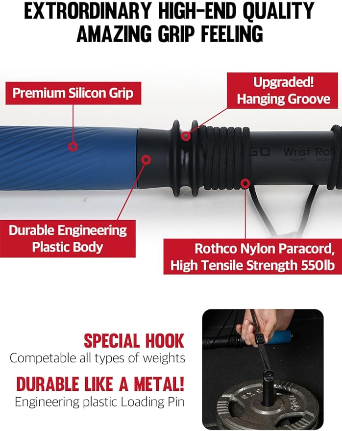 GD Hanging Wrist Roller Forearm Blaster- Forearm Strengthener