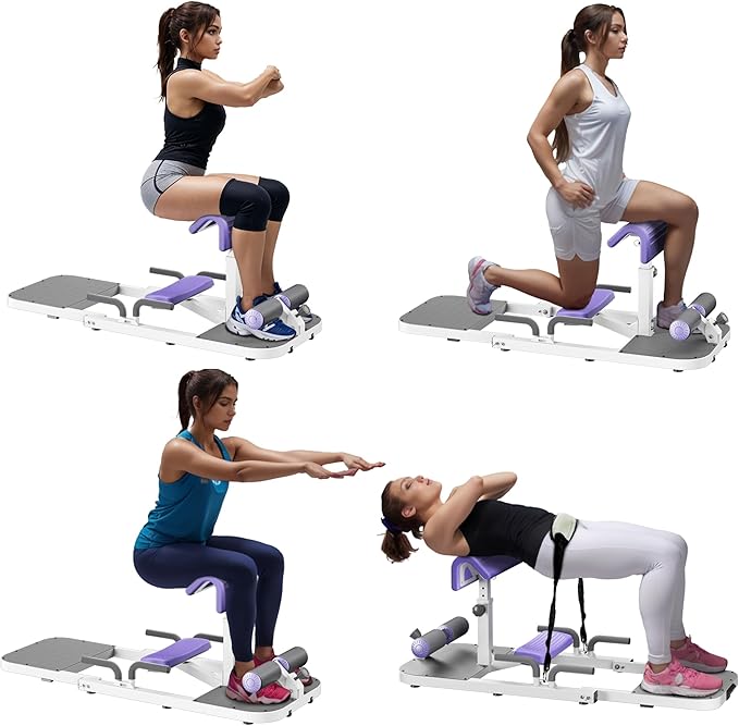 Hip Thrust & Squat Machine for Home – Multi-Function Glute Builder, Leg & Core Strengthening Equipment – Adjustable Sissy Squat, Hip Thrusts, Squat Assist Machine for Home Gym