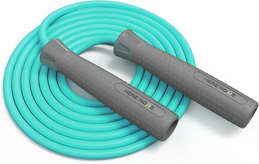 HEREROPE Jump Ropes for Fitness, Adjustable Jump Rope for Women Men, Weighted Speed Rope with 7mm PVC Skipping Rope, No-Slip Grip, Ball Bearing, Great for Speed, Cardio & Tricks, Strength Boxing