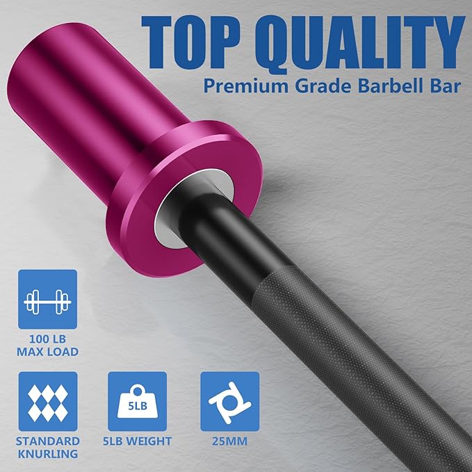 5LB Mini Barbell Bar Beginner Women Kid Bar