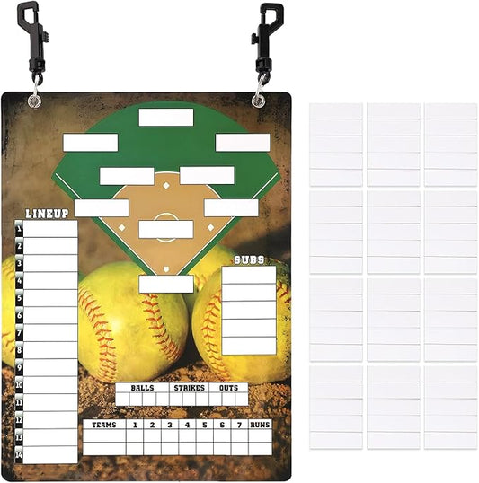 Magnetic Baseball Clipboard for Coaches 60 Lineup