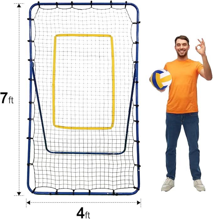Adjustable Volleyball Rebounder Net 4x7ft