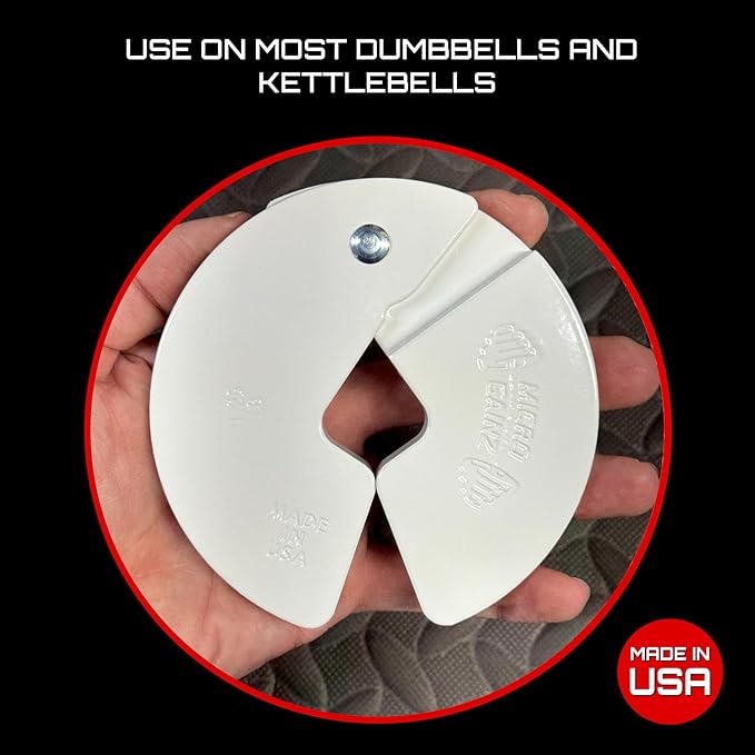 Micro Gainz Dumbbell Fractional 1.25lb Weight Plate, Ideal for Micro Loading, (Choose Color) 2 Piece Fractional Weight Plates, Designed for Dumbbell Training, Made In USA