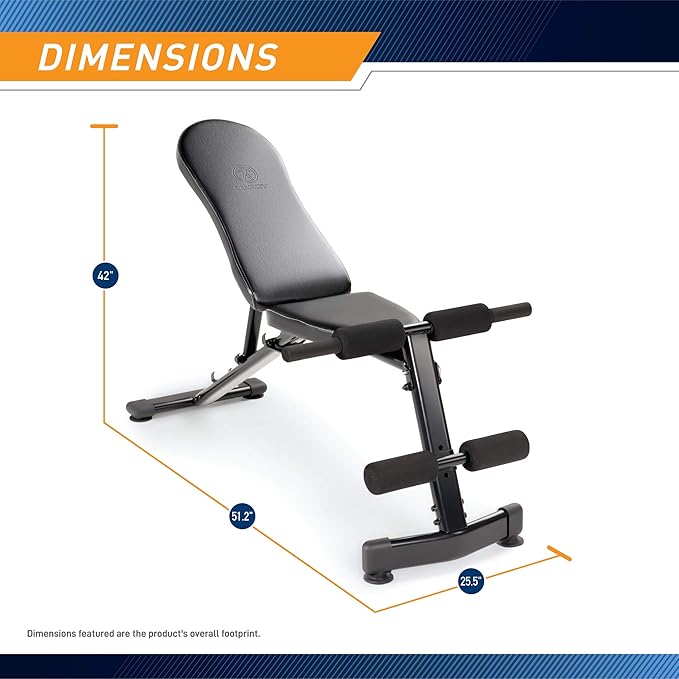 Marcy Multi-Purpose Adjustable Workout Utility Weight Bench SB-228 , 42.00 x 26.00 x 48.00 inches,