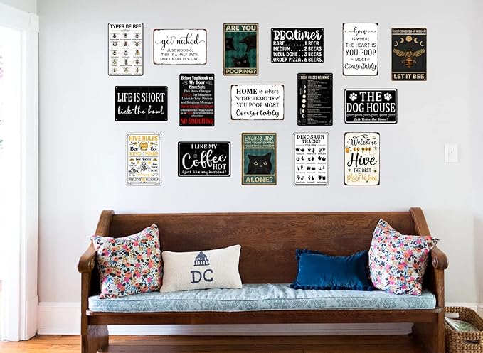 Hive Rules Funny Vintage Tin Sign Humble Kind 8x12 Inch