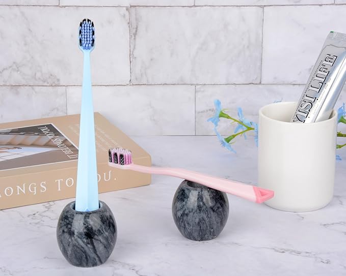 2 Pcs Marble Toothbrush Holders