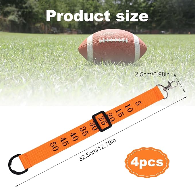 4pcs Football Chain Clips 12.8x0.98in Football