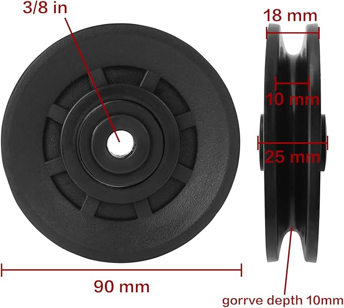 Luwint 3.5" Bearing Pulley Wheel, Fitness Pulleys Replacement for Home Gym Parts