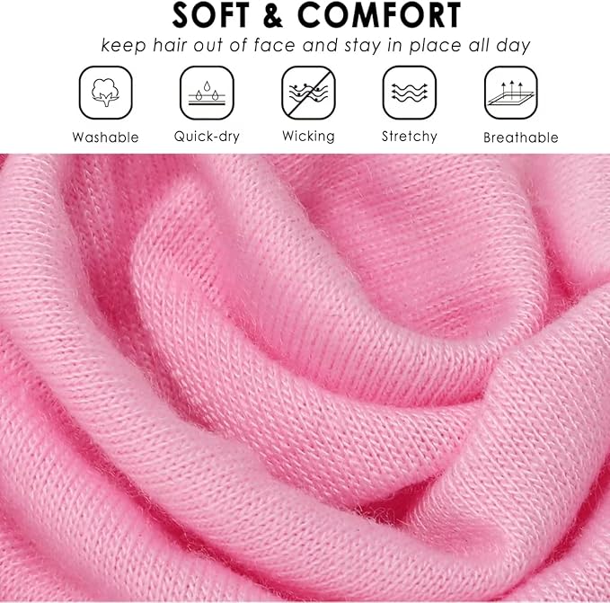 Headbands for Women 9Pcs, Cotton Like Headbands Women Men 2.5 inch Wide, Soft Sweat Wicking Stretchy Headband for Women Girls Sports Yoga Running