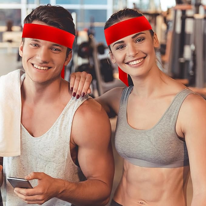 Head Ties Headband Sports Sweatband for Men Women, 3 Pack Adjustable Ninja Headband Karate Tie Back Sweat Wicking Workout Head Band for Basketball, Running, Tennis, Athletics