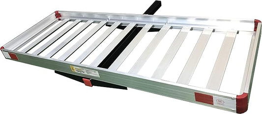 MaxxHaul 60" x 22" Aluminum Cargo Carrier Rack Basket for Luggage for SUV Truck Car Van - 500 lbs. Capacity, Silver
