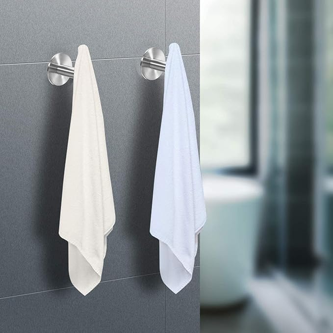 Adhesive Hooks Brushed Nickel SUS304 Stainless Steel Towel 2 Pack