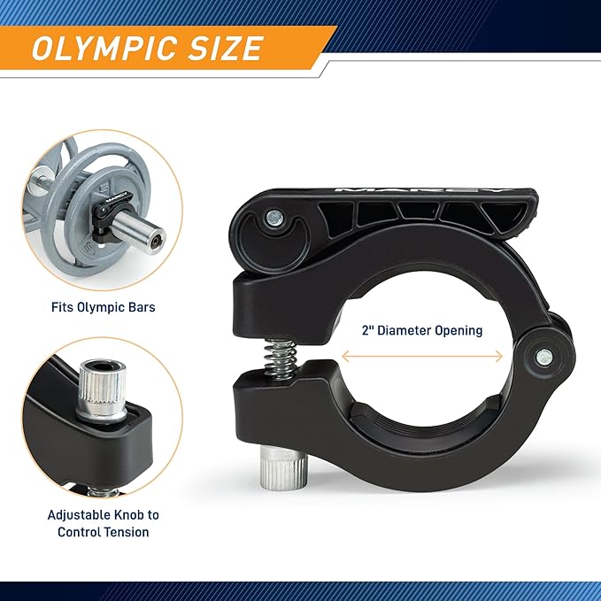 Marcy Adjustable Nylon Resin Olympic (2-inch) Barbell Lock OBC-8BK
