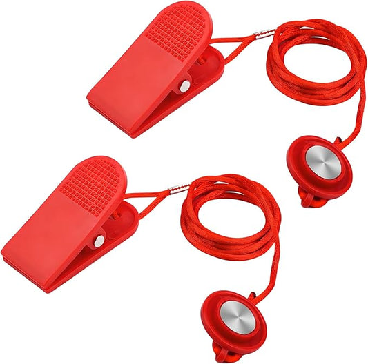 2pcs Universal Magnetic Treadmill Safety Key, Emergency Stop Security Lock with Round Safety Switch Design, Replacement Emergency Stop Mechanism for Most Running Machines