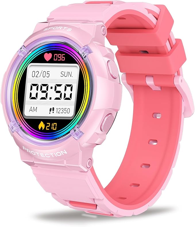 Kids Smart Watch, Waterproof Kids Fitness Tracker Watch with 26 Sports Modes, Pedometer, Heart Rate Monitor, Alarm Clock, Sleep Tracking for Girls Boys Ages 6+