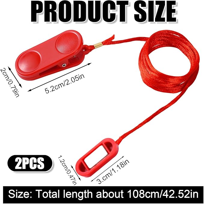 2pcs Treadmill Magnet Safety Key, Universal Magnetic Safety Switch Treadmill Emergency Stop Replacement Accessories for Most Running Machines (Flat Oval)